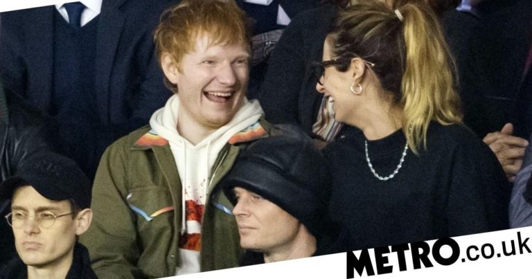 Ed Sheeran and wife Cherry Seaborn look cute and cosy at football game