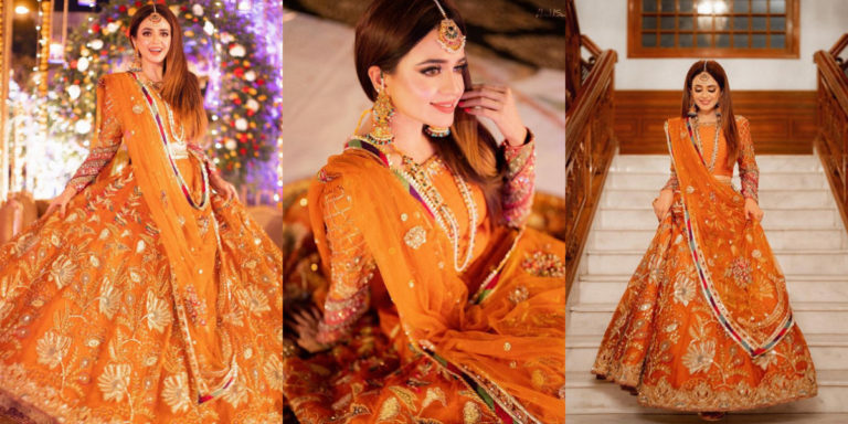 Sumbul Iqbal gives eternal beauty in pastel orange lehenga, see photos
