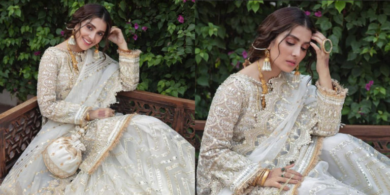 Ayeza Khan brings shine to her beauty in embroidered muslin lehenga
