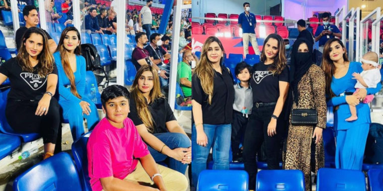 Spouses of our Cricketers spotted at Sharjah stadium during Pak Vs NZ match