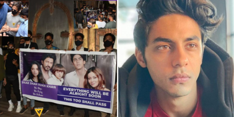 Fans outside Mannat in support of Shah Rukh Khan amid Aryan’s case