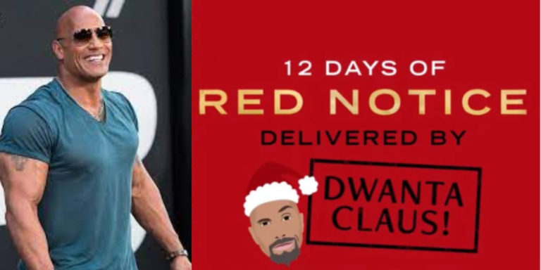 Dwayne Johnson dresses up Dwanta Claus for the ’12 Days of Red Notice’