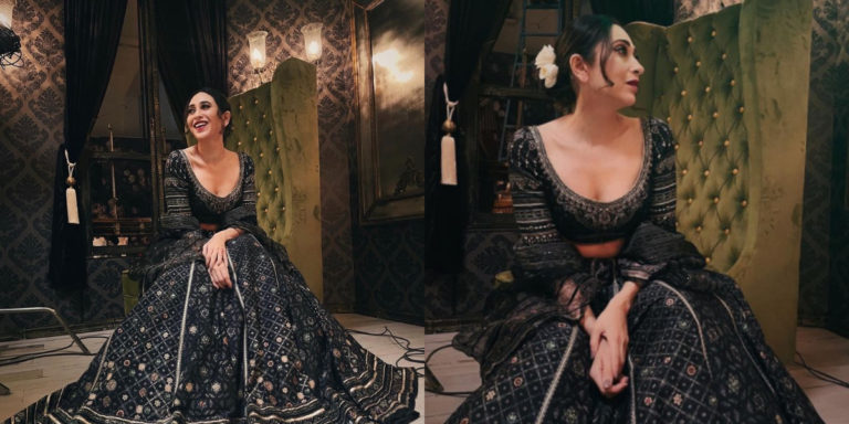 Karisma Kapoor sets ooze elegance in a black lehenga, see photo