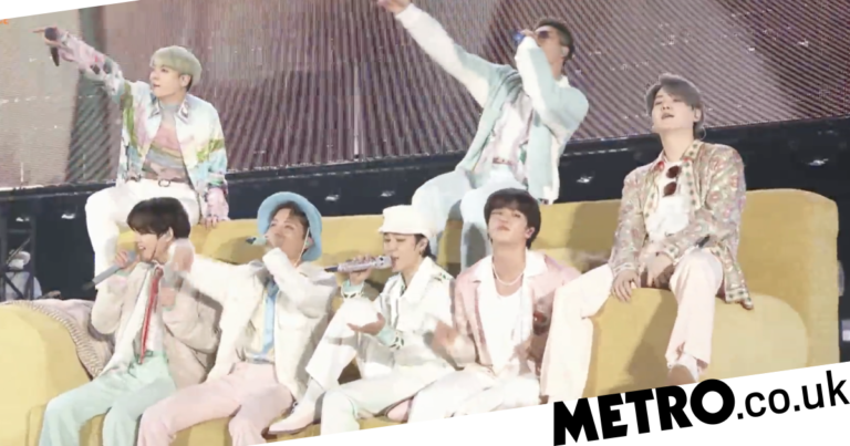 BTS return to the stage performing first concert in a year