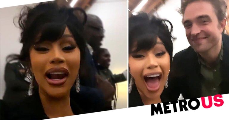 Cardi B screams as she meets Twilight star Robert Pattinson