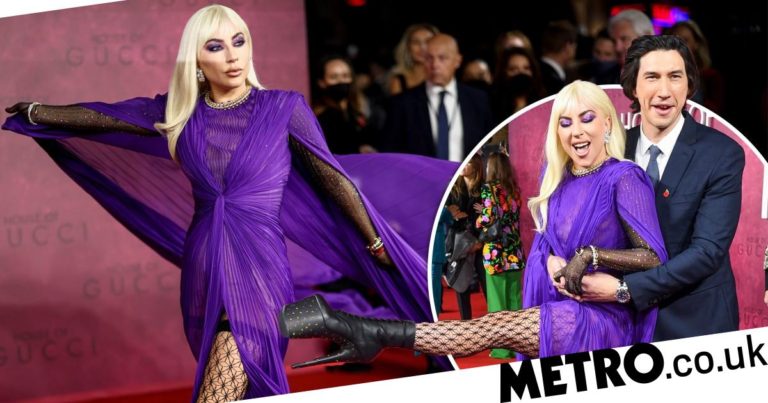 Lady Gaga is a vision at House of Gucci premiere with Adam Driver