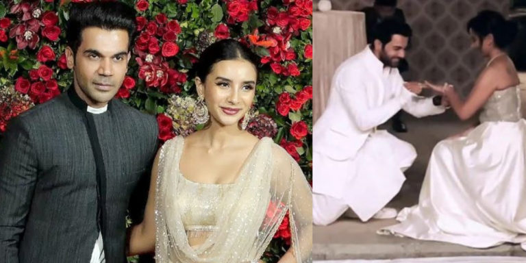 Rajkummar Rao proposes Patralekhaa amidst cheers from the guests