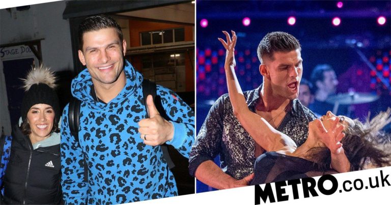 Aljaz Skorjanec all smiles in first outing since quitting Strictly