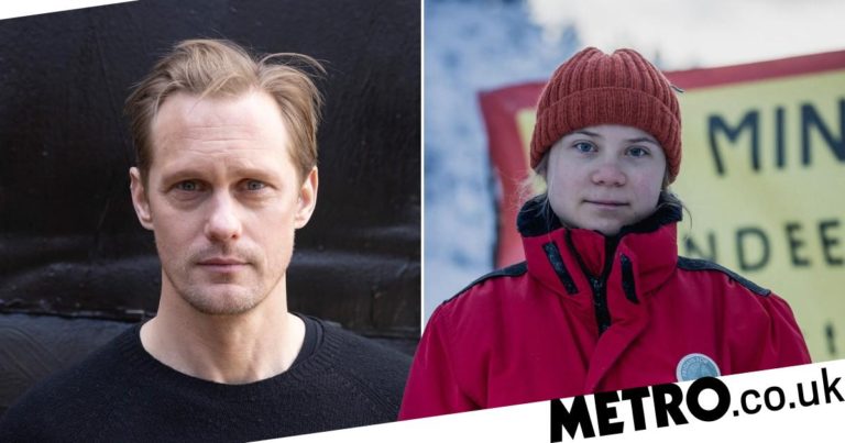 Alexander Skarsgård ‘nearly ran over’ Greta Thunberg as she protested