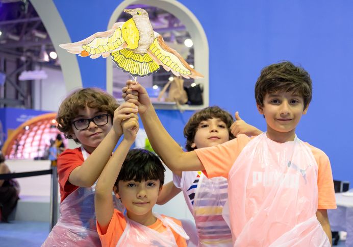 Young artists make UAE’s national bird soar high at a specialised workshop at 13th Sharjah Children’s Reading Festival