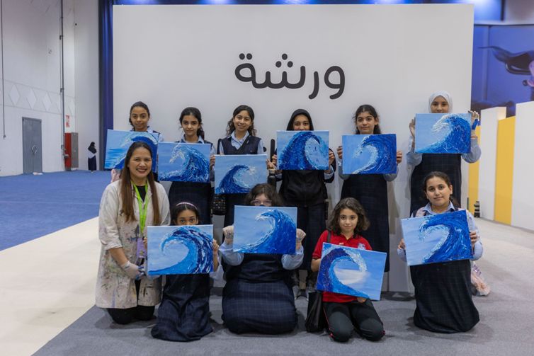 Children ride the waves of creativity in a painting workshop at Sharjah Children’s Reading Festival 2023