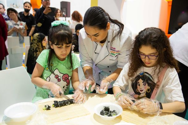 Young Sushi Lovers Learn the Art of Rolling at Sharjah Children’s Reading Festival’s ‘Roll Your Sushi’ Workshop