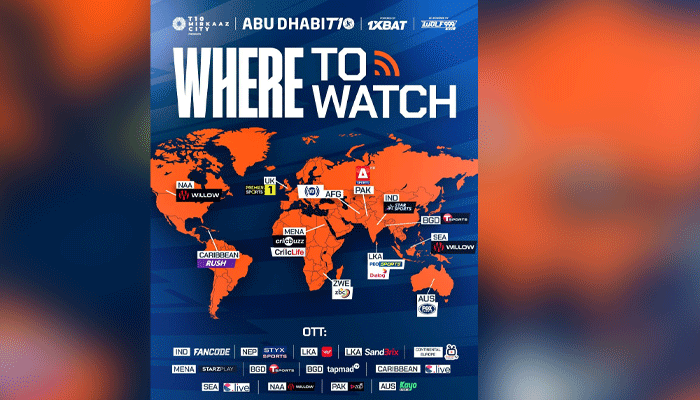 Abu Dhabi T10 Announces Comprehensive Global Broadcast Partnership